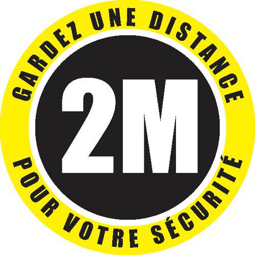 Sticker voor vloer veiligheidsafstand Ø 30 cm - Franse taal Sticker voor vloer veiligheidsafstand Ø 30 cm - Franse taal