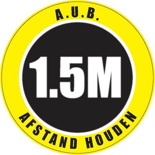 Sticker voor vloer ''Veiligheidsafstand” - voor binnengebruik - Ø 30 cm Sticker voor vloer ''Veiligheidsafstand” - voor binnengebruik - Ø 30 cm