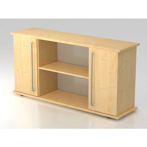 Armoire basse à portes SB - Poignée chromée - 2 niveaux - Hammerbacher