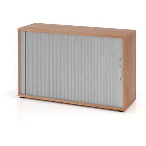 Roldeurkast 120 cm met metaal handgreep - 2 vakken - Hammerbacher