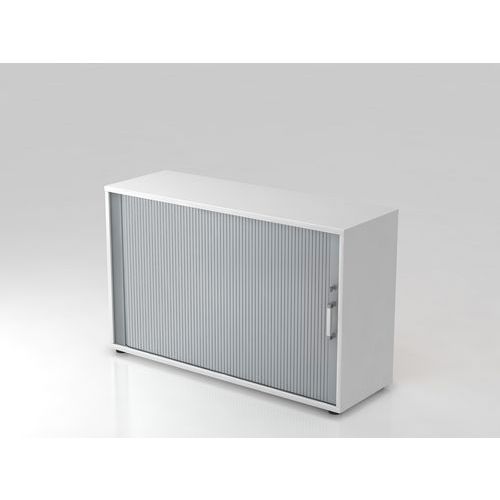 Roldeurkast 120 cm met chroom handgreep - 2 vakken - Hammerbacher