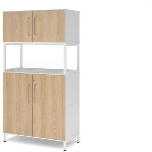 Combikast FlexWall met 4 niveaus - Open frame - sokkel - Hammerbacher