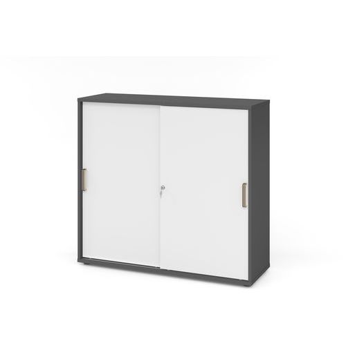Armoire portes coulissantes poignées à bande - 3 cases - Hammerbacher