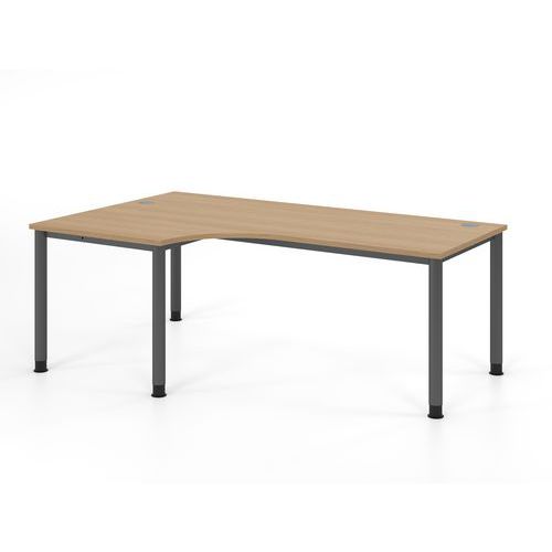 Bureau 90° hoek met 4 ronde poten - 200 x 120 cm - Hammerbacher