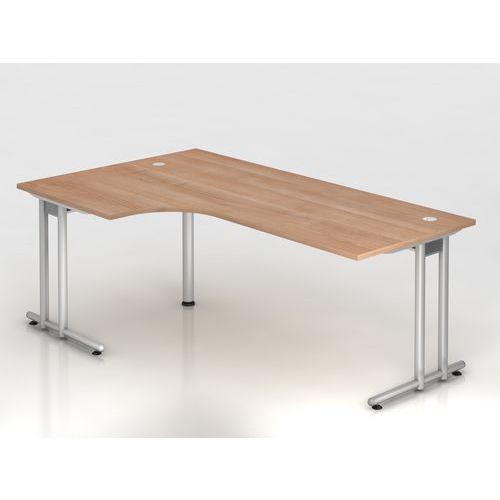 Bureau 90° hoek C-vormig onderstel NS82 - 200x120 cm - Hammerbacher