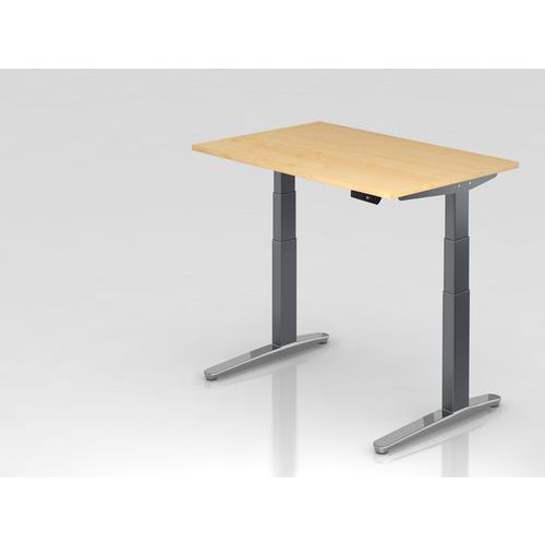 Zit- en stabureau elektrisch 120x80cm XBHM aluminium poot Hammerbacher