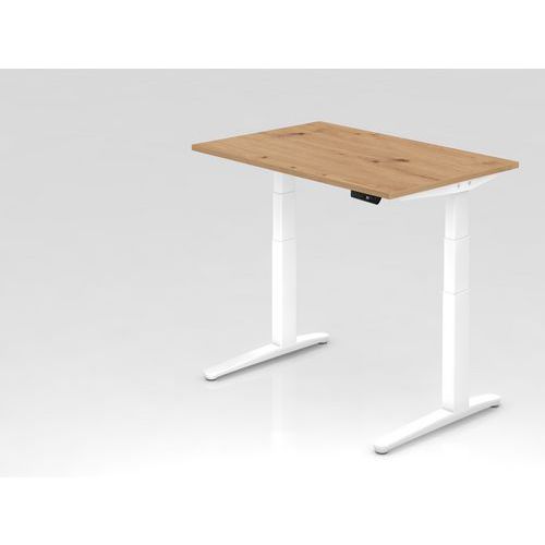 Zit- en stabureau elektrisch 120x80cm XBHM witte poten - Hammerbacher