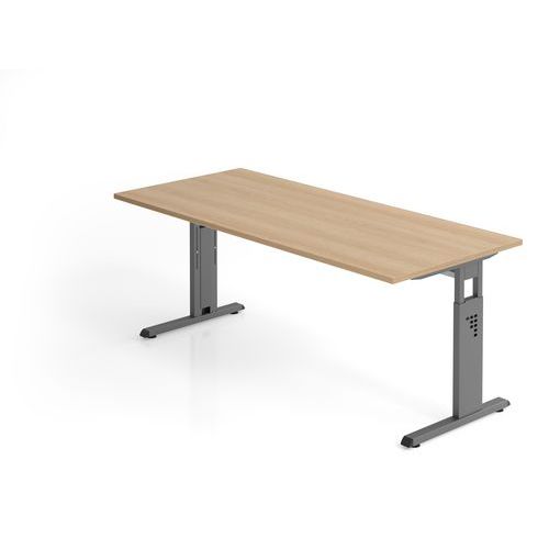 Bureau met C-voet 180x80cm OS19 eik - Hammerbacher