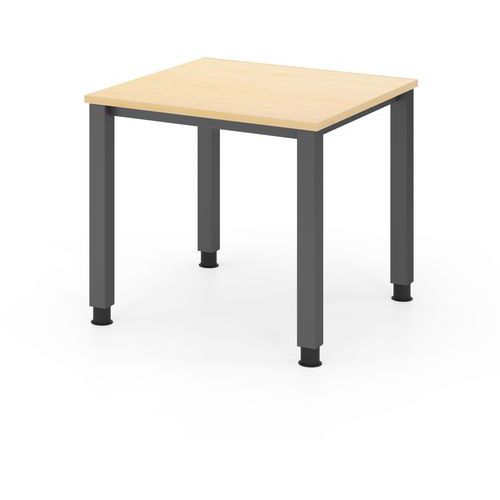 Bureau 4 poten vierkant met vierkante poten - 80x80 cm - Hammerbacher