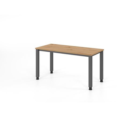 Bureau recht met 4 vierkant poten - 140x67 cm - Hammerbacher