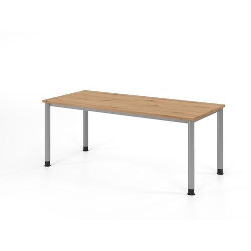 Bureau droit à 4 pieds ronds - 180x80 cm - Hammerbacher