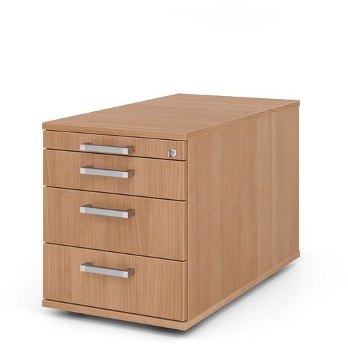 Caisson mobile avec 3 tiroirs poignée chromée - P 80cm - Hammerbacher