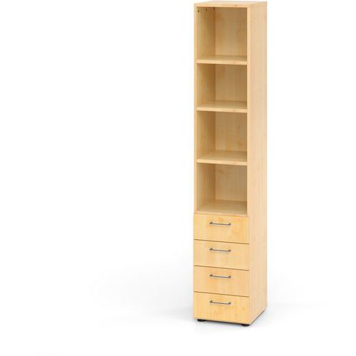 Étagère étroite à 4 tiroirs et 4 niveaux Advanced - Hammerbacher