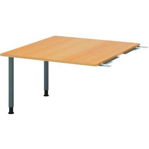 Koppeltafel vierkant met 2 poten 120x130cm grafiet - Hammerbacher