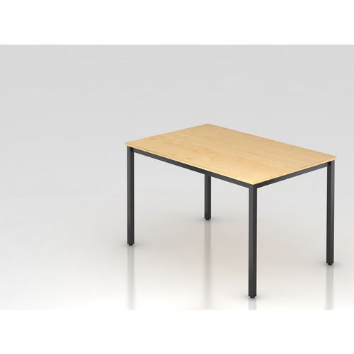 Table de réunion carrée à pieds noirs - 120x80 cm - Hammerbacher