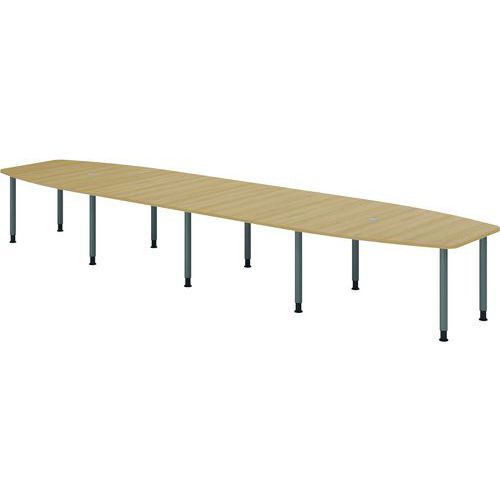 Vergadertafel ton 10 poten 520x130cm grafiet - Hammerbacher