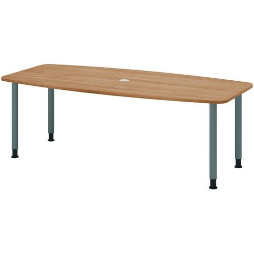 Table de réunion tonneau - 4 pieds graphite - 220x105cm - Hammerbacher