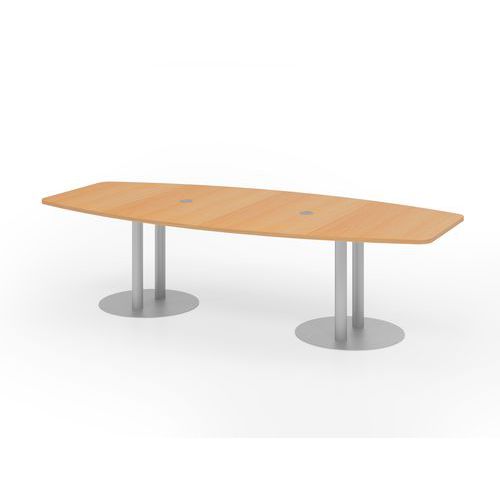 Table de réunion tonneau à pieds colonnes - 280x130 cm - Hammerbacher