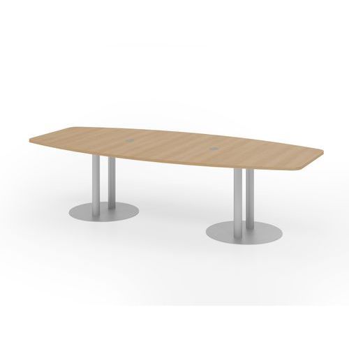 Vergadertafel ton met kolompoot - 280x130 cm - Hammerbacher
