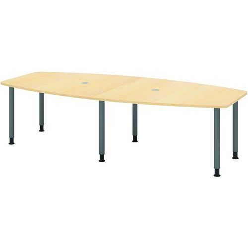Vergadertafel ton 6 poten 220x130cm grafiet - Hammerbacher