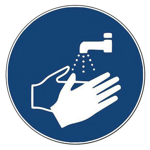 Handen wassen verplicht sticker