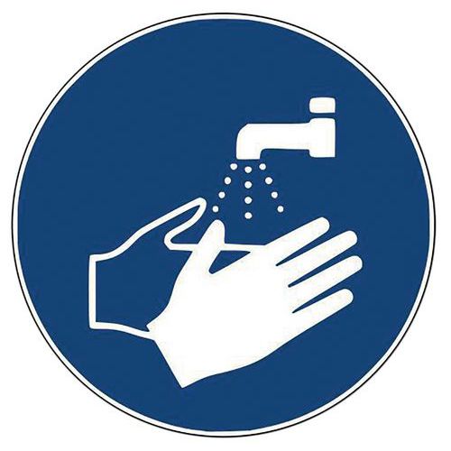 Autocollant - Lavage des mains obligatoire - Autocollant - Lavage des mains obligatoire -
