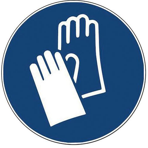 Panneau - Gants de protection obligatoires - Panneau - Gants de protection obligatoires -