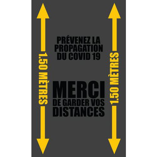 Standaard mat met opdruk ‘merci de garder vos distances’ - Frans.