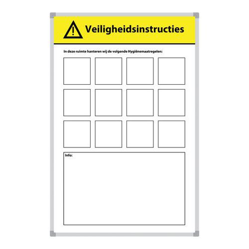 Set van whiteboard en magneten houd u aan de gezondheidsvoorschriften - Smit Visual Set van whiteboard en magneten houd u aan de gezondheidsvoorschriften - Smit Visual