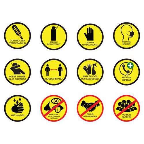 Magneet met symbool voor “houd u aan de gezondheidsvoorschriften” - Smit Visual Magneet met symbool voor “houd u aan de gezondheidsvoorschriften” - Smit Visual