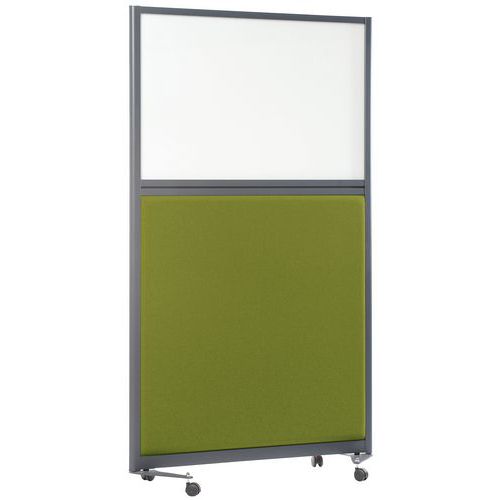 Akoestische scheidingswand op voet serie M - Met magnetisch whiteboard - 1700x1200 mm