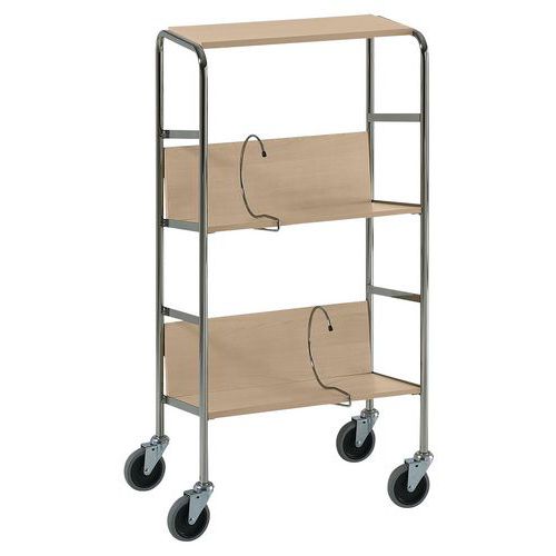 Chariot de classeurs - 2 plateaux - Capacité 75 kg