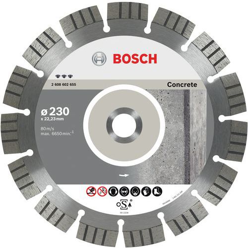 Diamantdoorslijpschijf Concrete, Boorgat Ø: 22.23 mm, Ø: 18 cm, Model: BEST FOR CONCRETE