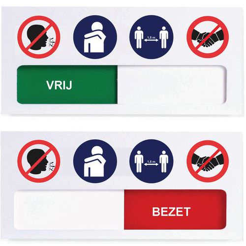 Deurbord - vrij-bezet - veiligheidsmaatregelen