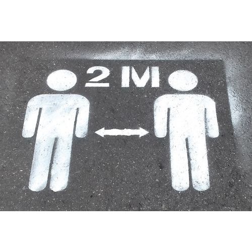 Sjabloon van elastomeer: 2 silhouetten voor sociale afstand 2 m - Wattelez Sjabloon van elastomeer: 2 silhouetten voor sociale afstand 2 m - Wattelez
