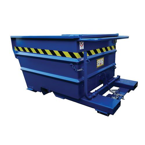 Kiepcontainer van versterkt staal, blauw - Justrite