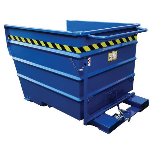 Kiepcontainer van versterkt staal, blauw - Manutan