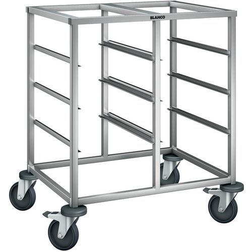 Regaalwagen RVS tweedelig voor het inhangen van GN-inzetbakken RWR 2