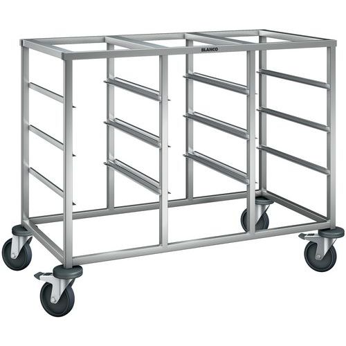 Chariot à glissières 3 parties pour accrocher des bac GN RWR 3_Blanco