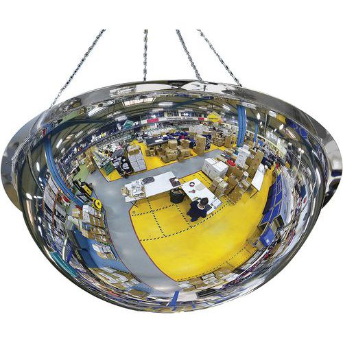 Miroir hémisphérique demi-sphère Plexi+ - Vision 360° - Fixation par aimants - Kaptorama