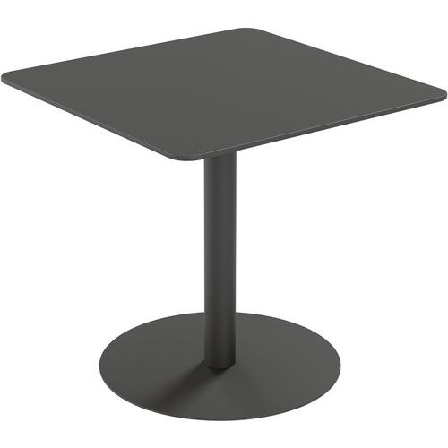 Buitentafel Cross vierkant, Lengte: 80 cm, Tafelblad materiaal: Laminaat, Onderstel kleur: Zwart
