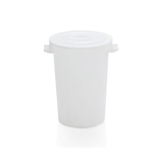Ronde kunststof container, Totale inhoud: 75 L, Gebruik voor voedsel: nee, Kleur: Wit, Type: Container