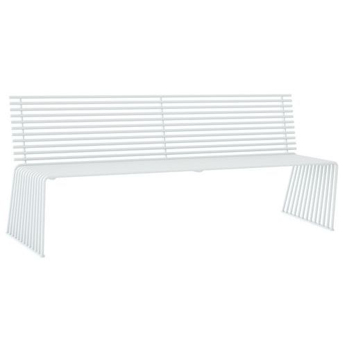 Platte bank met rugleuning van rvs