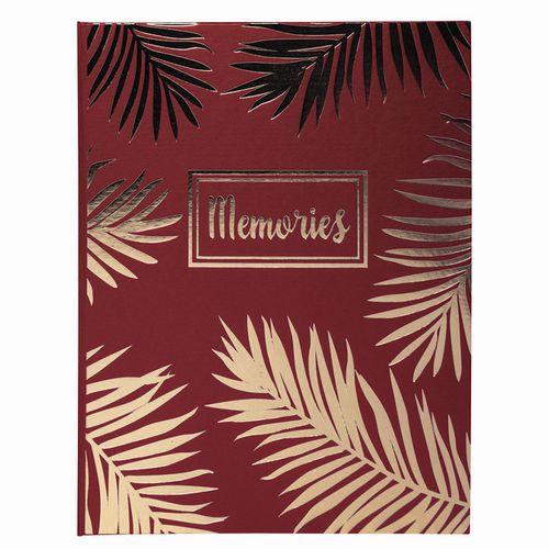 Gastenboek goud, Kaft kleur: Rood, Hoogte: 27 cm, Inbindtype: Harde rug, Breedte: 220 mm, Dikte: 2.4 mm