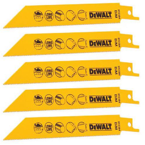 Reciprozaagblad BiM voor zagen van metaal - Set van 5 - Dewalt