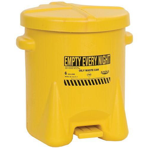 Afvalkan Poly, Totale inhoud: 22.7 L, Kleur: Geel, Type: Poly-Afvalkan, Gewicht: 4.1 kg, Model: 933FL
