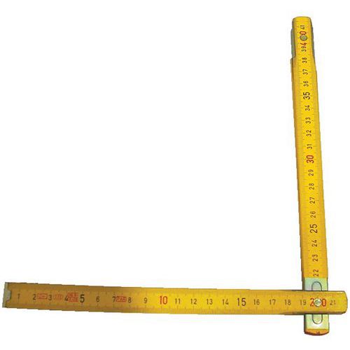 Meetstok dubbel meter 10 delen hout - Taliaplast