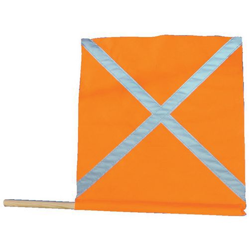Wimpel fluorescerend met retro band - oranje - Taliaplast