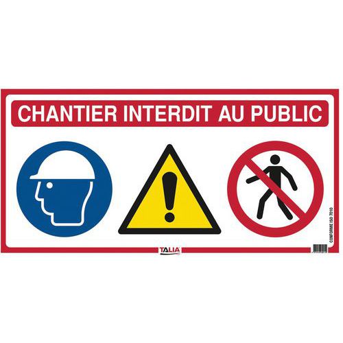 Bouwplaatsbord 4 in 1 Chantier interdit au public - Taliaplast