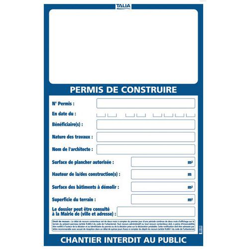 Bord Permis de Construire - Taliaplast